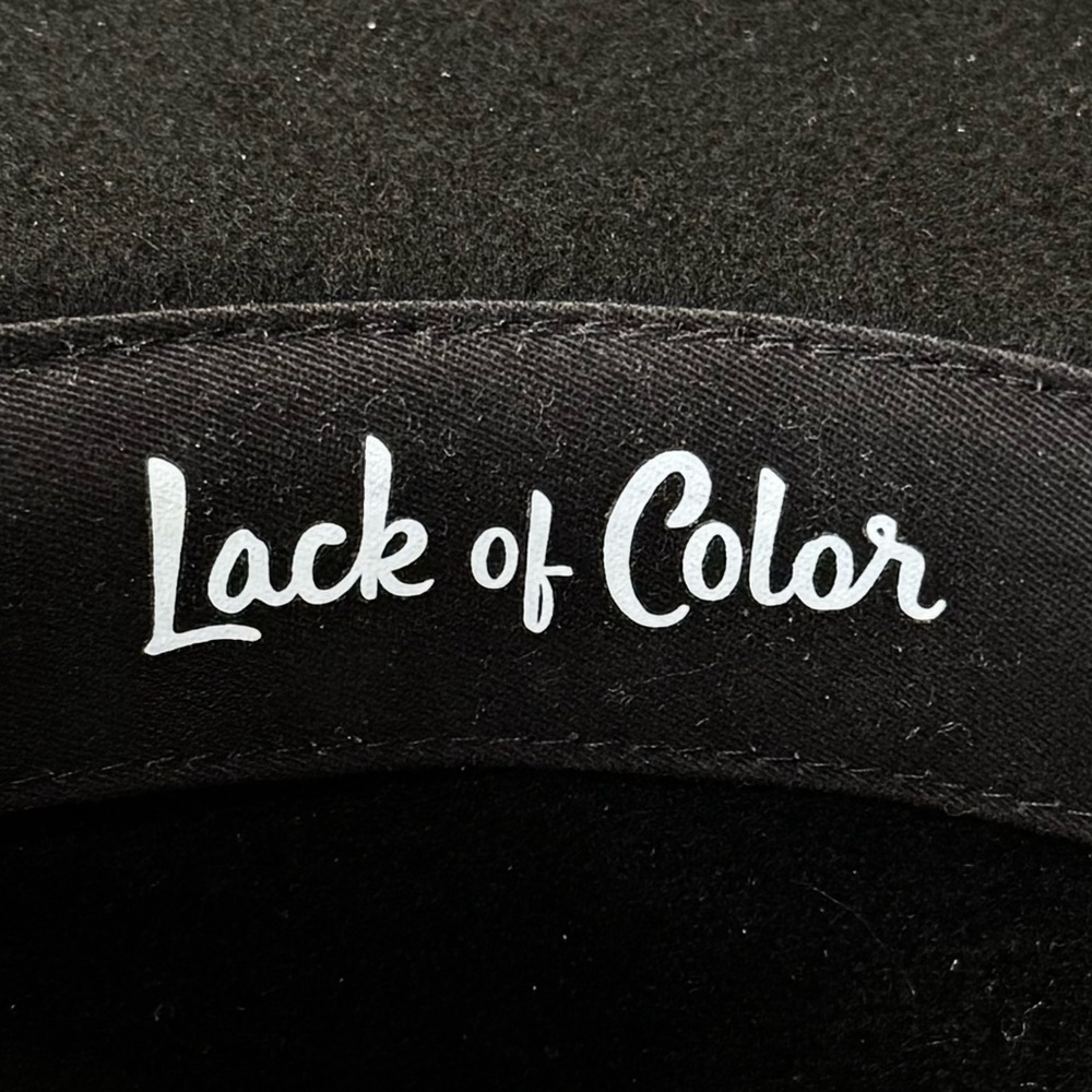Lack of Color Black Wool Fedora with Custom Hat Band Size Small - Picture 7 of 8